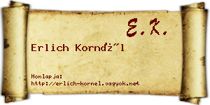 Erlich Kornél névjegykártya
