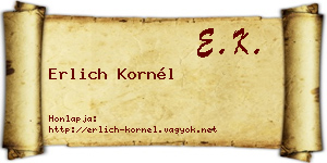 Erlich Kornél névjegykártya